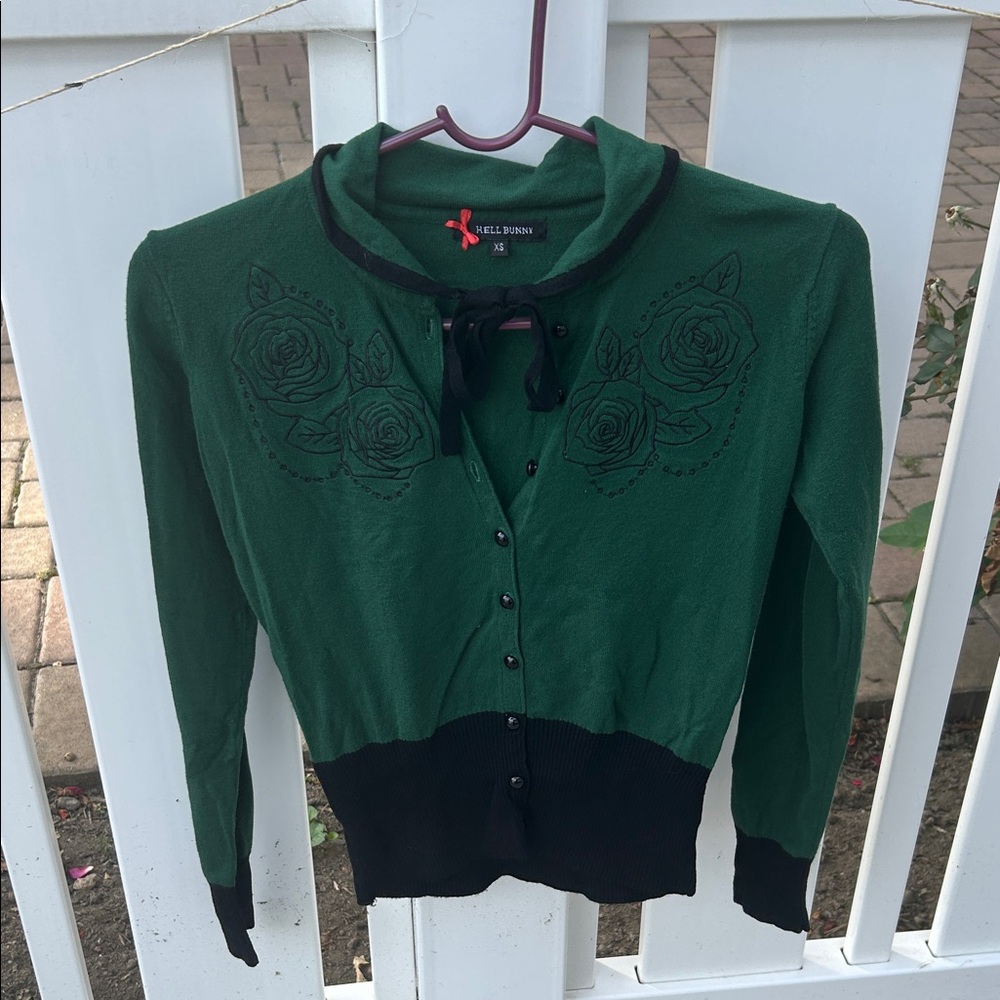 Hell Bunny Green and Black Cardigan